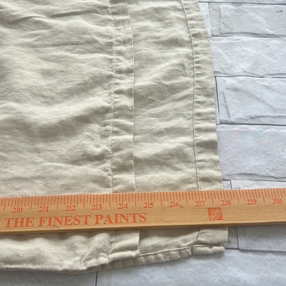 Ellen Tracy company linen tan long tab sleeve top size medium - Picture 12 of 12